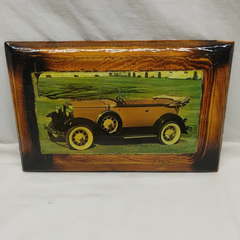 Vtg Pinheiro Crafts 1931 Ford Deluxe Phaeton Car Wooden Wall Hanging Sign Plaque